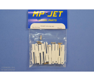 NYLON CAP M3 METAL AXLE Ø2,5mm 10pcs