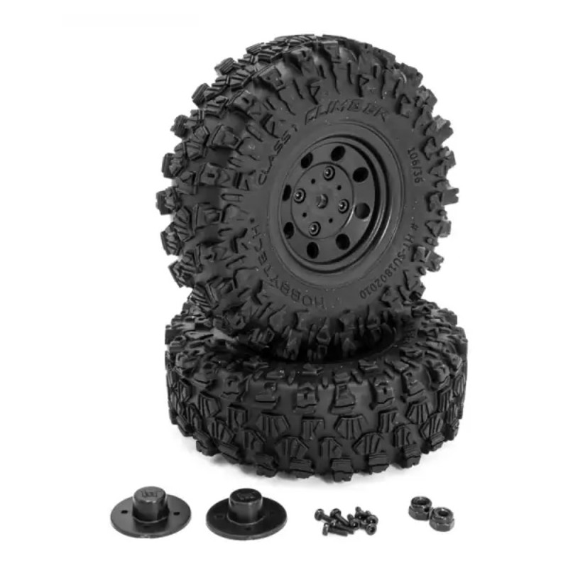 Ruedas de oruga CLASS1 "CLIMBER" 106/36 negras completas (1 par)