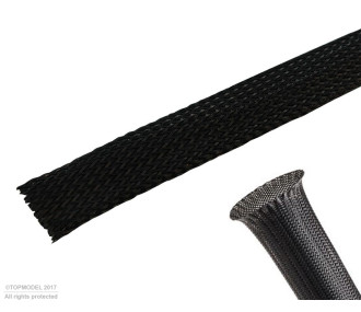 GAINE DE PROTECTION TRESSEE EXTENSIBLE 6mm NOIRE 1m