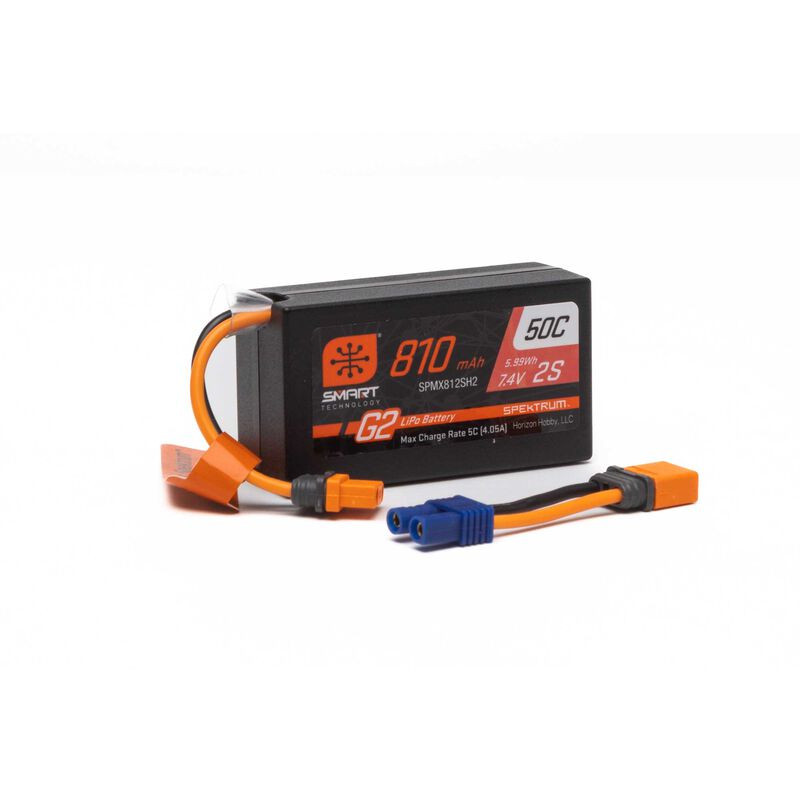 7.4V 810mAh 2S Smart G2 50C LiPo battery: IC2 Spektrum