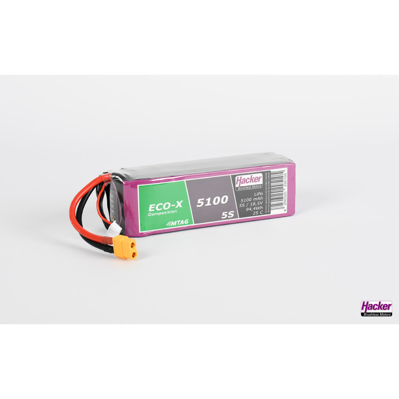 Lipo Battery Hacker TopFuel Eco-X F3A Competition MTAG 5S 18.5V 5100mAh 20C XT60 Socket