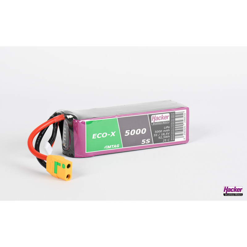 Battery Lipo Hacker TopFuel Eco-X MTAG 5S 18.5V 5000mAh 20C XT90S socket