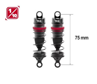 Amortisseurs 1/10 75mm BIG BORE 13mm +kit 3 ressorts (H/M/S)