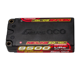 Gens Ace RedLine 2.0 battery, Lipo Hv 1S shorty 8500mAh 140C 5mm socket