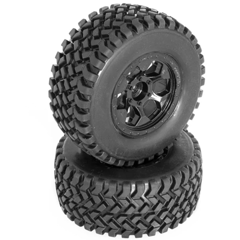 Pneumatici SQUARE Short Course montati su cerchi neri Hex.12mm