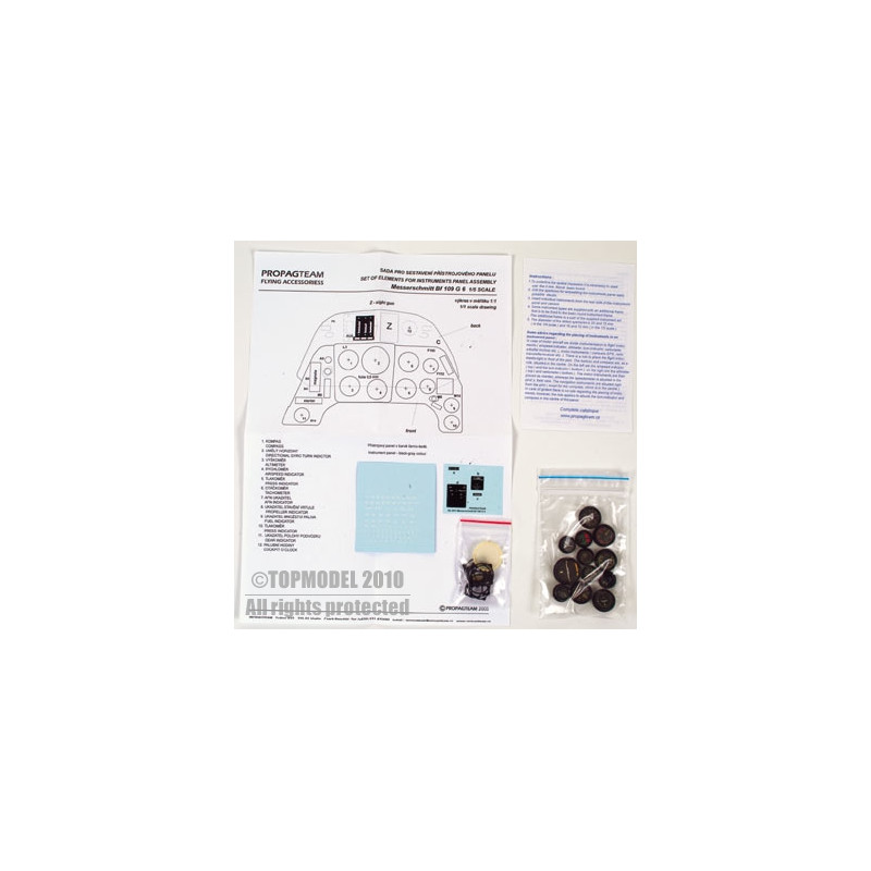 TOPMODEL SET D'INSTRUMENTS Me-109 G6 1:5