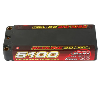 Batterie Gens Ace RedLine 2.0 Lipo Hv 2S MID 5100mAh 140C prise 5mm