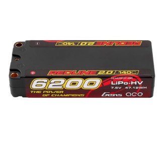 Batterie Gens Ace RedLine 2.0 Lipo Hv 2S MID 6200mAh 140C prise 5mm