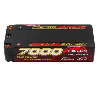 Batterie Gens Ace RedLine 2.0 Lipo Hv 2S MID 7000mAh 140C prise 5mm
