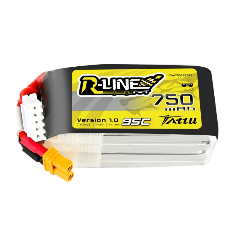 Batterie Tattu lipo 4S 14.8V 750mAh 95C prise XT30