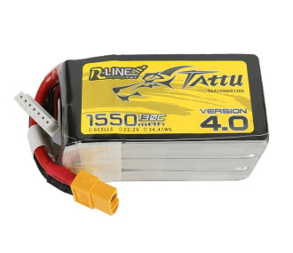 Batería Tattu R-line V3.0 lipo 6S 22.2V 1550mAh 120C xt60