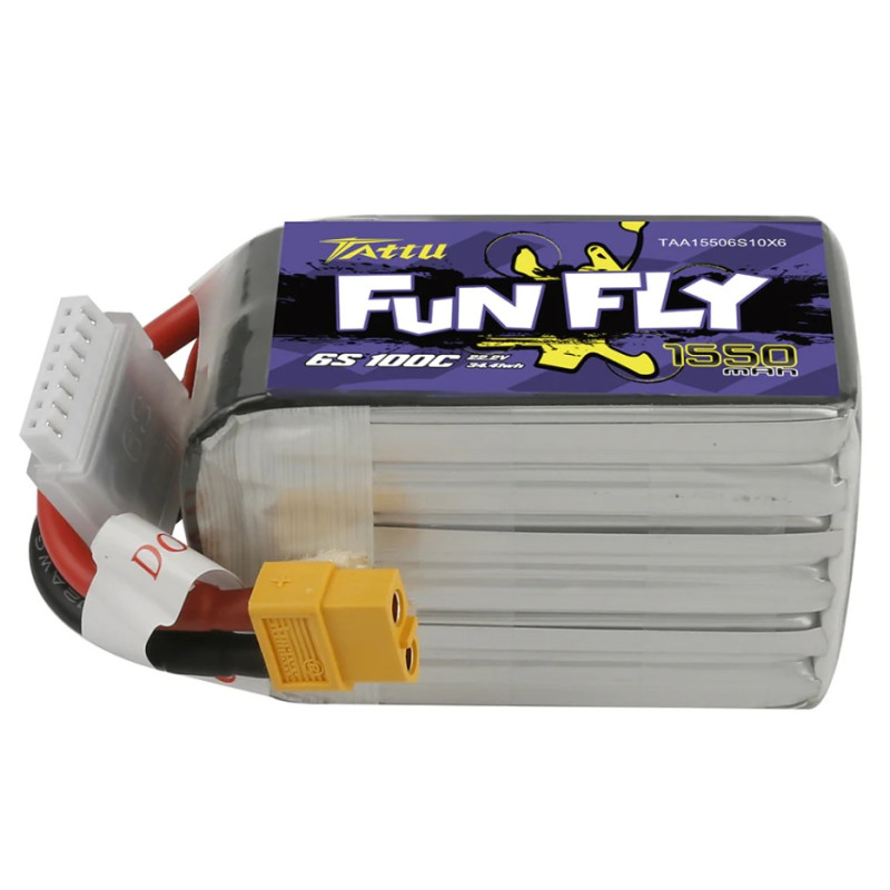 Batterie Tattu lipo Funfly Series 6S 22.2V 1550mAh 100C prise xt60