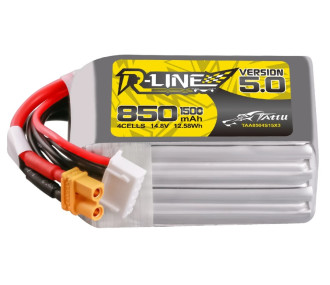 Batterie Tattu lipo R-line V5.0 4S 14.8V 850mAh 150C prise xt30