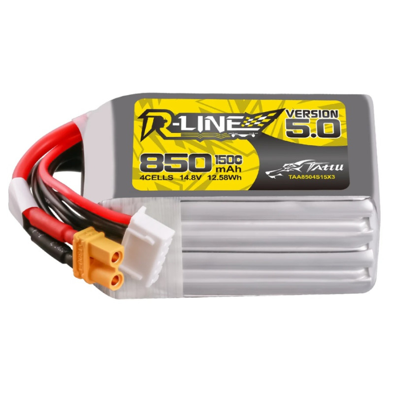 Batterie Tattu lipo R-line V5.0 4S 14.8V 850mAh 150C prise xt30