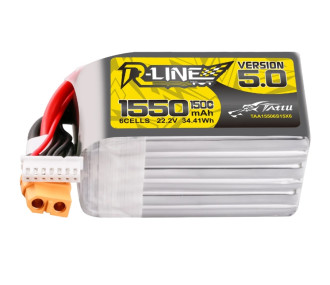 Batterie Tattu R-line V5.0 lipo 6S 22.2V 1550mAh 150C prise xt60
