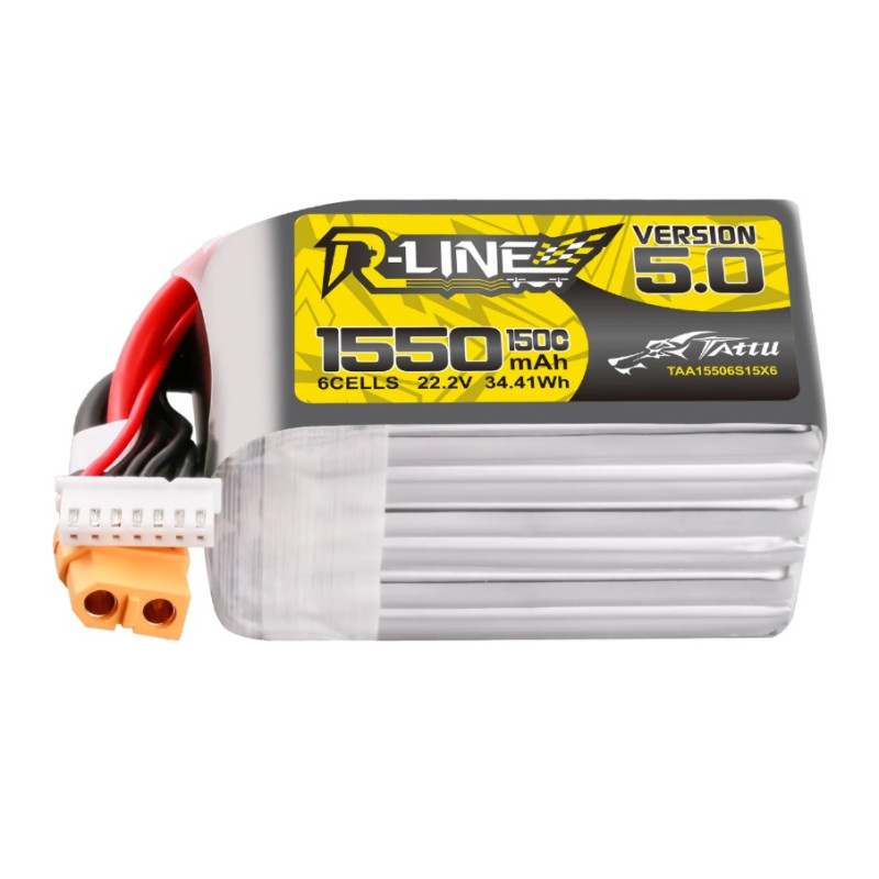 Batterie Tattu R-line V5.0 lipo 6S 22.2V 1550mAh 150C prise xt60