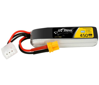 Batterie Tattu (format long) lipo 2S 7.6V 450mAh 95C prise XT30