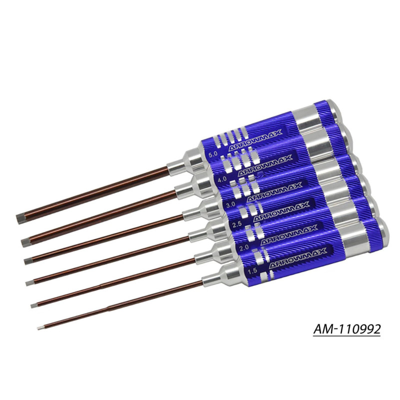 clé allen Set 1.5, 2.0, 2.5, 3.0, 4.0 & 5.0 X 120MM - 6-Teilig. 