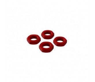 Dado ruota in alluminio ARRMA 17mm rosso (4) - ARA310906