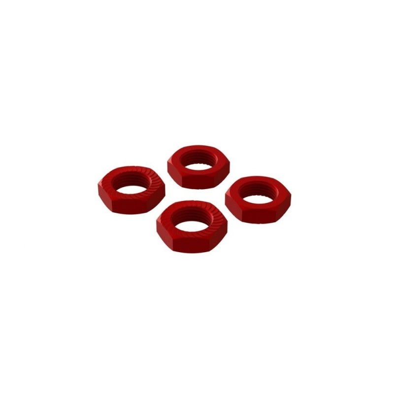 Dado ruota in alluminio ARRMA 17mm rosso (4) - ARA310906