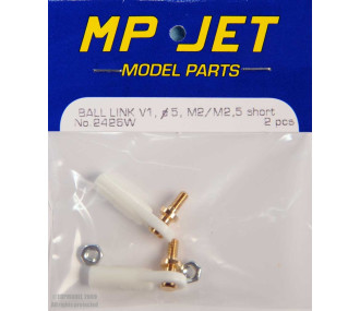 CHAPE A ROTULE V1, Ø5, M2/M2,5 COURTE 2pcs