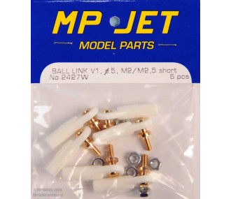 CHAPE A ROTULE V1, Ø5, M2/M2,5 COURTE 6pcs