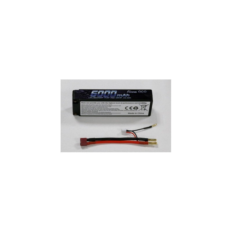 Accu LIPO 70C 6000MAH 7.4V HARD CASE FICHE T