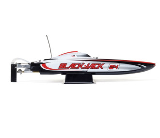 Blackjack 24" V2 Catamaran Brushless RTR, Vegas Offshore rouge et blanc