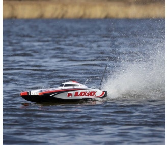 Blackjack 24" V2 Catamaran Brushless RTR, Vegas Offshore rouge et blanc
