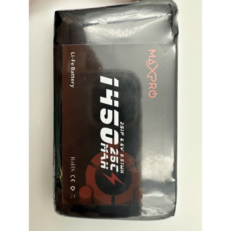Batterie LiFe MaxPro 6.6V 1450mAh 25C JR/MPX