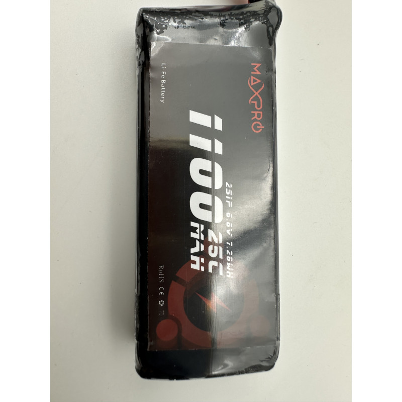 Batterie LiFe MaxPro 6.6V 1100mAh 25C JR/MPX