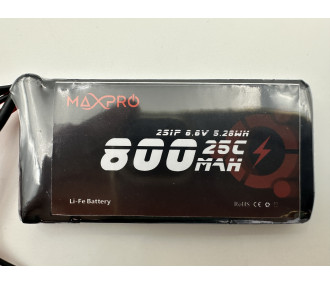 Batterie LiFe MaxPro 6.6V 800mAh 25C JR/XT30