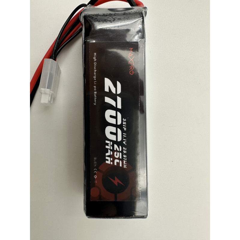 Batterie lipo MaxPro 3S 11.1V 2700mAh 25C prise XT60