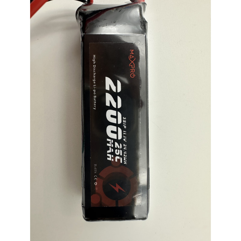 Batterie lipo MaxPro 3S 11.1V 2200mAh 25C prise MPX