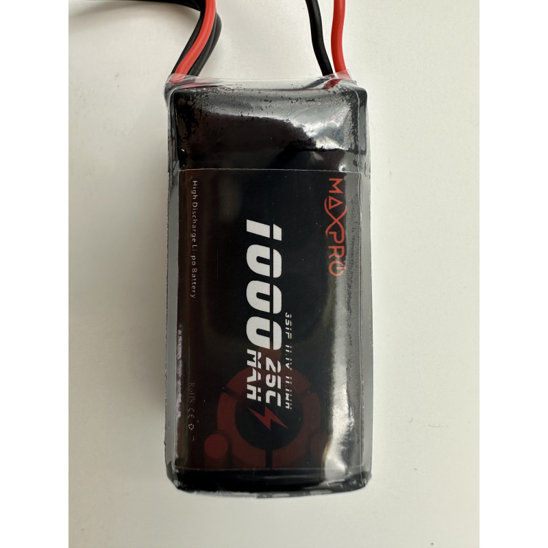 Batterie lipo MaxPro 3S 11.1V 1000mAh 25C prise jst-bec