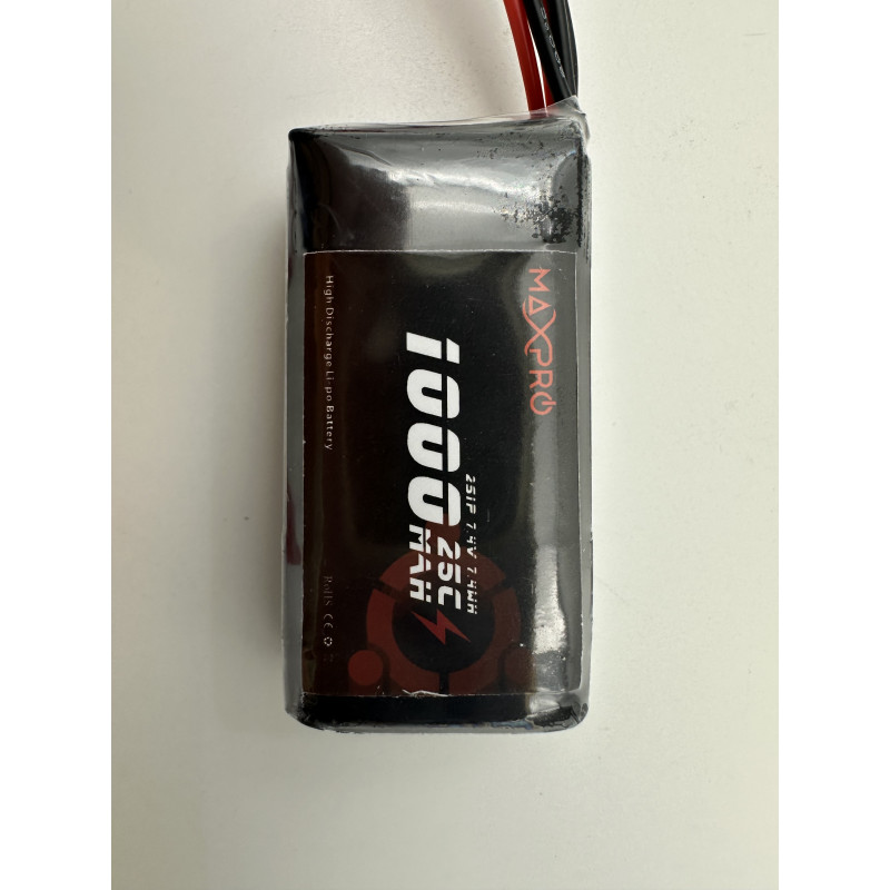 Batterie lipo MaxPro 2S 7.4V 1000mAh 25C prise jst-bec