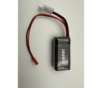 Batterie lipo MaxPro 2S 7.4V 1000mAh 25C prise jst-bec