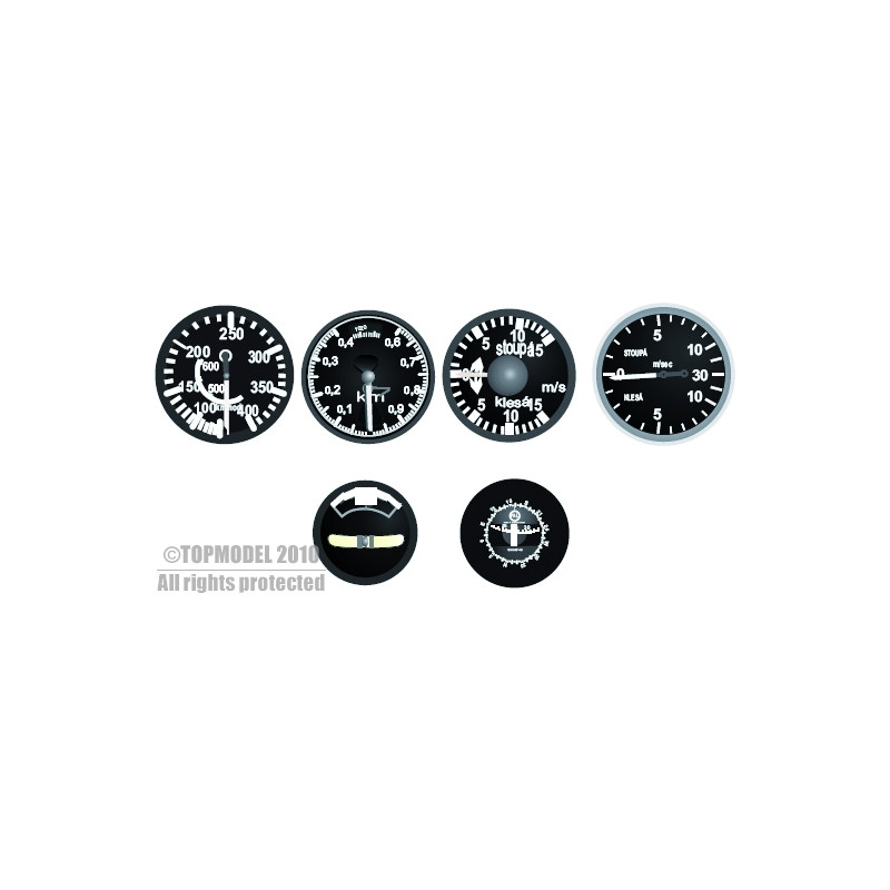 SET D'INSTRUMENTS PLANEURS ANCIENS TCHEQUE 1:5