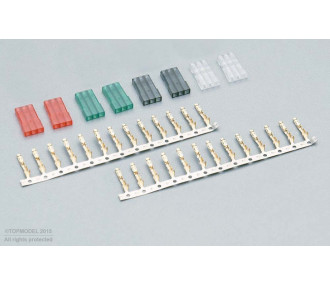 CONNECTEURS SERVO (MALE) A MONTER TYPE FUTABA 4 COULEURS