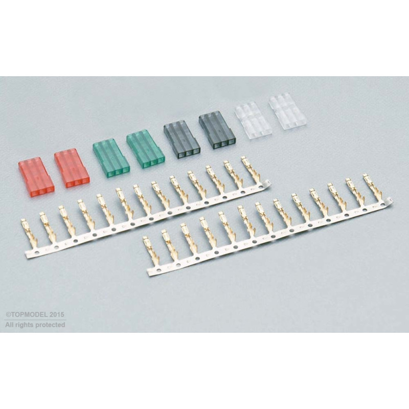CONNECTEURS SERVO (MALE) A MONTER TYPE FUTABA 4 COULEURS