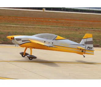 Avión acrobático EXTRA NG 90" (envergadura: 2,29 m) - Amarillo, blanco y plateado