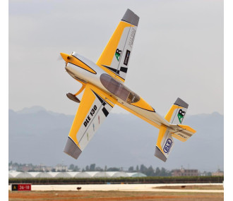 Avión acrobático EXTRA NG 90" (envergadura: 2,29 m) - Amarillo, blanco y plateado