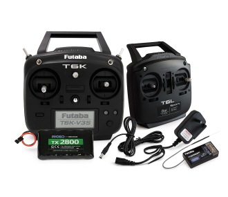 Pack Ecolage Futaba 6K Mode 1 + chargeur + batterie + radio Futaba 6L et récepteur