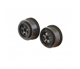 ARRMA SC 2.2'/3.0' Wheel 14mm Hex Black Chrome (2) - ARA510098