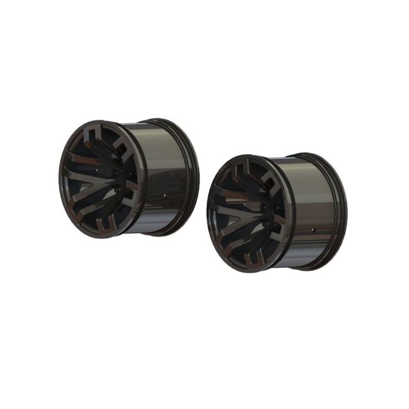 ARRMA MT 2.8' Wheel 14mm Hex Black Chrome (2) - ARA510099