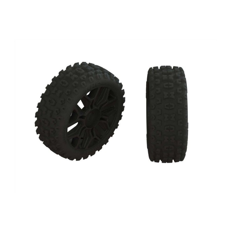 ARRMA 2HO Tire Set Glued Black (2) - ARA550057
