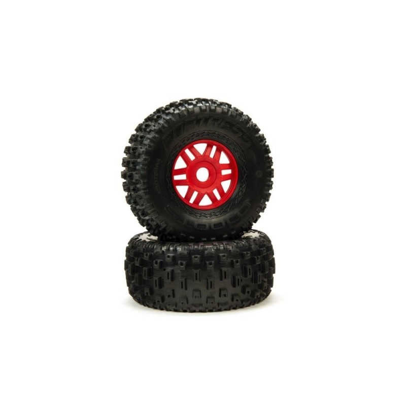 ARRMA DBOOTS Fortress Tire Set Glued (Red) (2pcs) - ARA550065