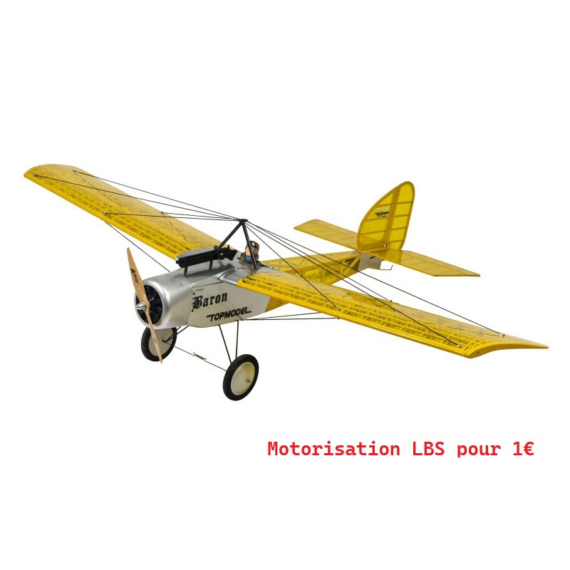 Pack Avion Ecotop Baron Jaune ARF env.1.57m avec motorisation LBS