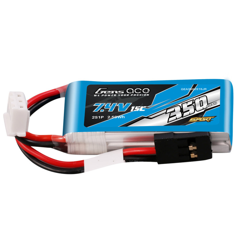 Batterie Gen ace lipo 2S 7.4V 350mAh 15C fils à souder