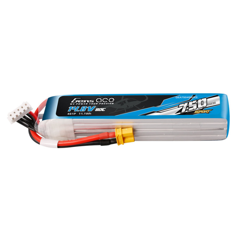 Batterie Gen ace lipo 4S 14.8V 750mAh 80C prise XT30 